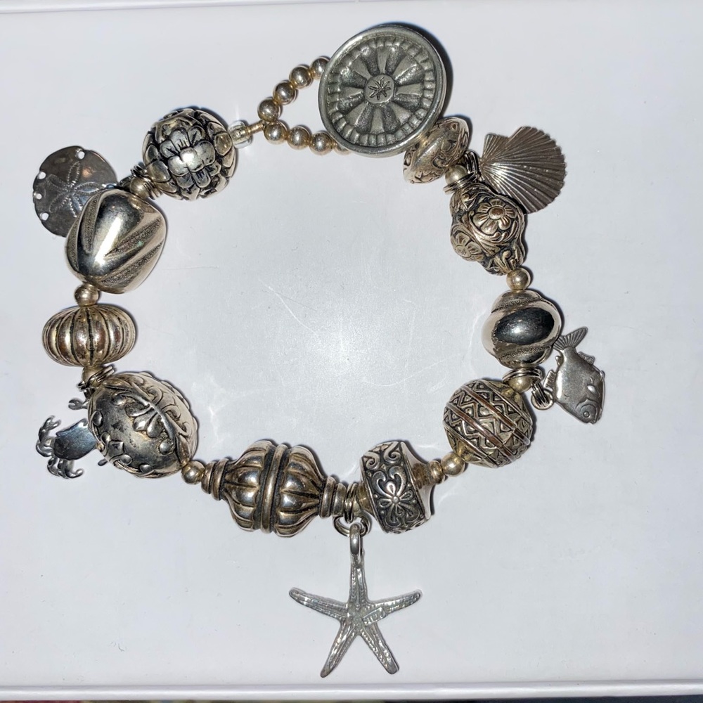 Handcrafted Bracelet With Five Sterling Charms